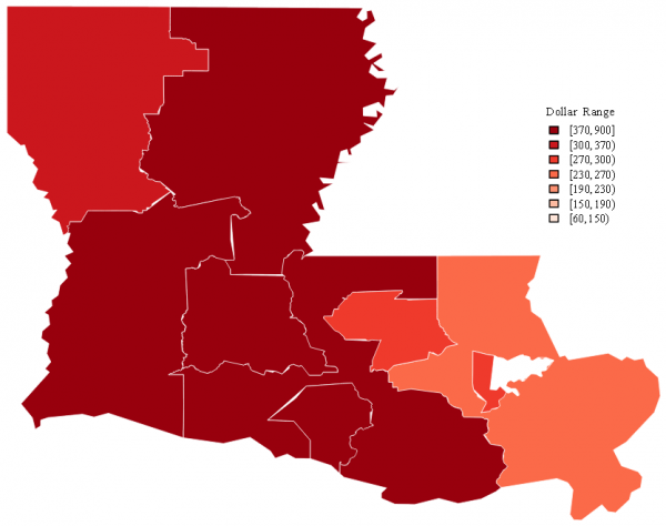 Louisiana Average Social Security Disability Income (SSDI)